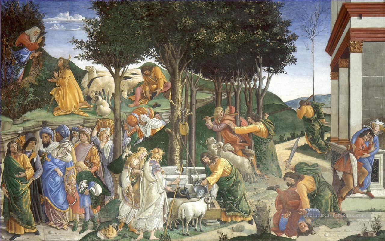 scènes de la vie de Moïse Sandro Botticelli Peintures à l'huile